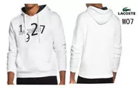 veste lacoste classic 2013 hommes hoodie coton w07 blanc